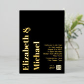 All-in-1金実在箔ブラックフォトQRコードフォイルI 箔招待状 (立ち正面)