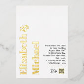 All-in-1 GOLD FOILホイ実在ルQRコーモダンド 箔招待状 (正面)