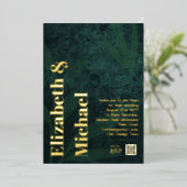 All-in-1 GOLD FOIL 実在 Green Photo QRコードモダン 箔招待状 (立ち正面)