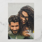 All-in-1 GOLD FOIL 実在 Green Photo QRコードモダン 箔招待状 (裏面)