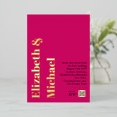 All-in-1 GOLD FOIL PINK実在 Photo QRコード(All-in-1 GOL 箔招待状 (立ち正面)