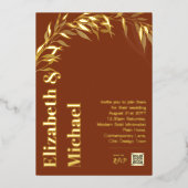 All-in-1 GOLD FOIL Terracotta写真QRコードモダン 箔招待状 (正面)