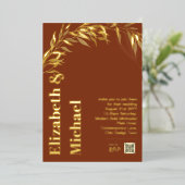 All-in-1 GOLD FOIL Terracotta写真QRコードモダン 箔招待状 (立ち正面)