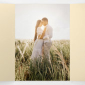 All-in-1 Green Pampas Grass Peachの結婚写真 三つ折り招待状 (内部中)