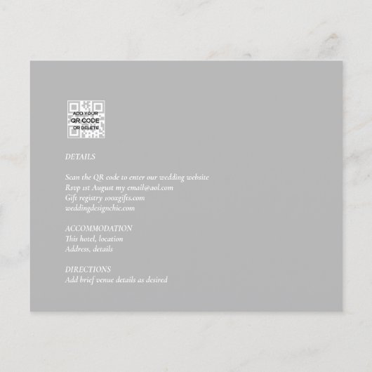 All-in-1 Greeneryフォトアレ葉イのQRフォトオーバーレイ結婚。 (裏面)