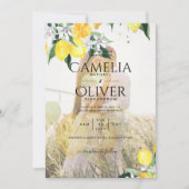 All-in-1 PHOTO OVERLAYレモンの結婚式QRを招待 招待状 (正面)