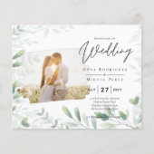 All-in-1 Photo Overlay GREENERY Wedding Invite チラシ (正面)