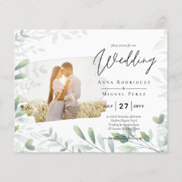 All-in-1 Photo Overlay GREENERY Wedding Invite チラシ