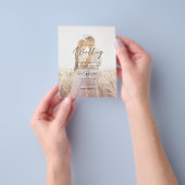 All-in-1 Pink Photo グラデーション OverlayのQR結婚コード チラシ (手)