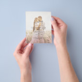 All-in-1 Pink Photo グラデーション OverlayのQR結婚コード チラシ (手)