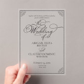 All-In-On Elegant Script Rome Italy Destination アクリル招待状 (インサイチュ (ポータブル))