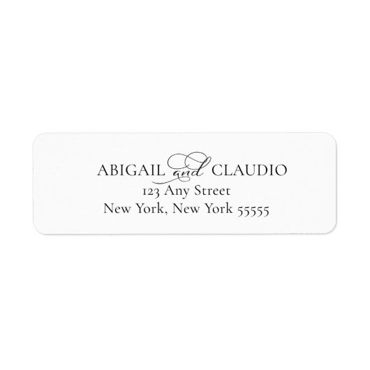 All-In-On Simple Classic Black & White Wedding ラベル (正面)