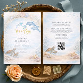 All in One Ahoy It's a Boy Baby Shower 招待状