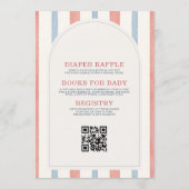 All in One All American Stripes Baby Shower 招待状 (裏面)