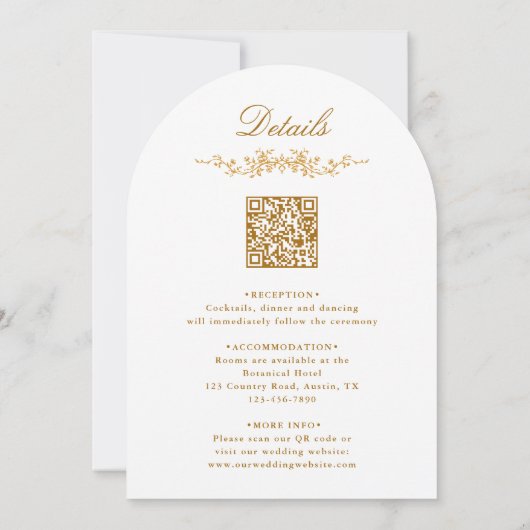 All in One Arch Botanical Garden Wedding Arch 招待状 (裏面)