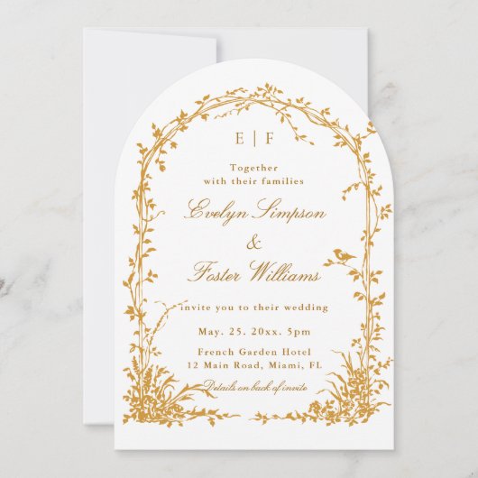 All in One Arch Botanical Garden Wedding Arch 招待状 (正面)