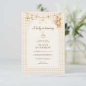 All in One Baby is Brewing Coffee Baby Shower 招待状 (スタンド正面)