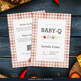 All in One Baby Q Barbecue Baby Shower Invitation 招待状