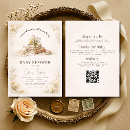 All in One Book New Chapter Begins Baby Shower 招待状