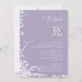 All in One Botanical Arch Garden Wedding Lavender 招待状 (裏面)