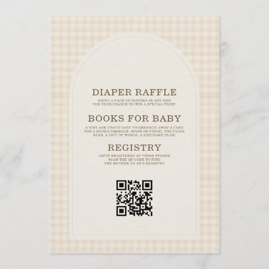 All in One Bun in the Oven Gingham Baby Shower 招待状 (裏面)