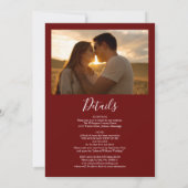 All In One Burgundy秋In Love Photo 結婚's 招待状 (裏面)