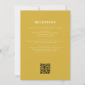All in One Crest Champagne Gold QR Code Wedding 招待状 (裏面)