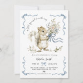 All in one Cute Woodland Squirrel Baby Shower 招待状 (正面)