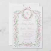 All in One Delicate Blush and Sage Ornate Wedding 招待状 (正面)