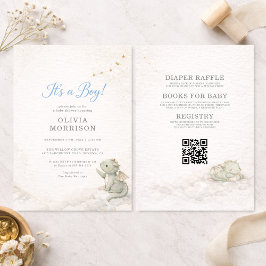 All in One Dragon It's a Boy Baby Shower 招待状