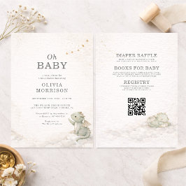 All in One Dragon Storybook Baby Shower 招待状