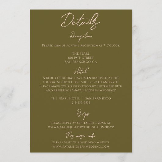 All In One Drawn Grasslands Floral Garden Wedding 招待状 (裏面)