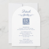 All in One Dusty Blue Floral Garden Wedding Arch 招待状 (裏面)