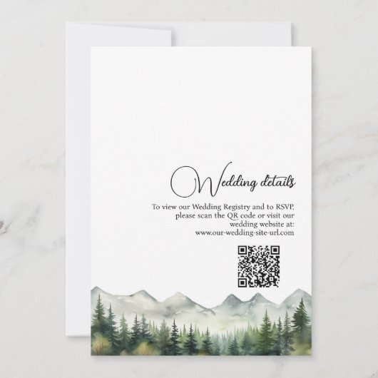 All in One Elegant Calligraphy QR Code Wedding 招待状 (裏面)
