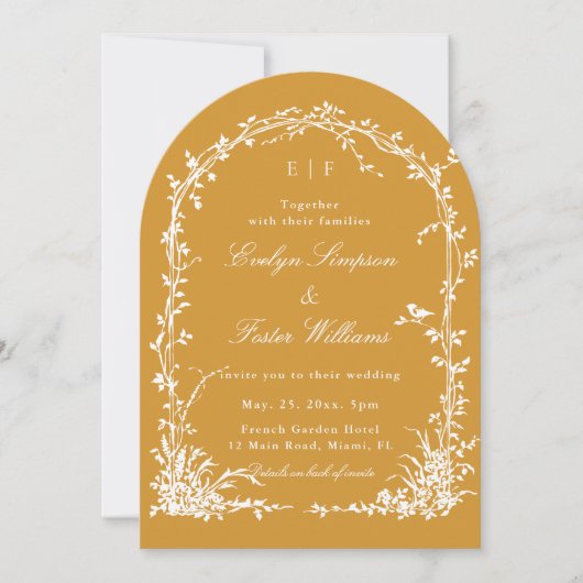 All in One Floral Arch Garden Wedding Amber 招待状 (正面)