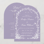 All in One Floral Arch Garden Wedding Lavender 招待状 (正面/裏面)