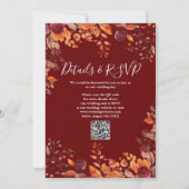 All In One Floral Fall In Love QR Code Wedding 招待状 (裏面)