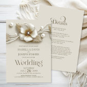 All in One Flower and Pearls Wedding 招待状