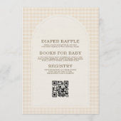 All in One Gingham Bearly Wait Baby Shower 招待状 (裏面)