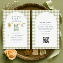 All in One Green Gingham Locally Grown Baby Shower