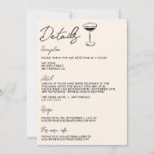 All In One Hand Drawn Written Couple Fun Wedding 招待状 (裏面)