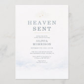 All in One Heaven Sent Baby Shower 招待状 (正面)