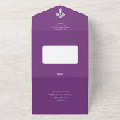 All In One Invitation Floral Cross Baptism Purple オールインワン招待状 (外側)