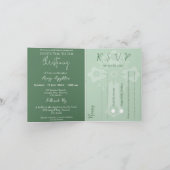 All In One Invitation For Baptism Cross Fern Green シーズンカード (内部)