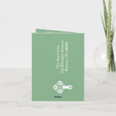 All In One Invitation For Baptism Cross Sage Green シーズンカード (裏面)