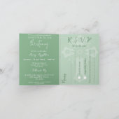 All In One Invitation For Baptism Cross Sage Green シーズンカード (内部)