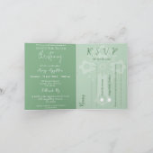 All In One Invitation For Baptism Cross Sage Green シーズンカード (内部)