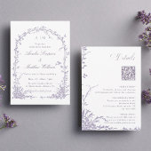 All in One Lavender Botanical Arch Garden Wedding 招待状