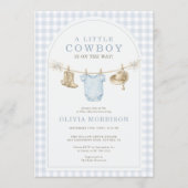 All in One Little Cowboy Boy Baby Shower  招待状 (正面)