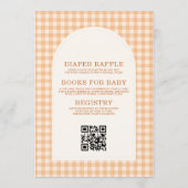 All in One Little Cutie Orange Gingham Baby Shower 招待状 (裏面)